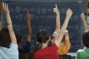 students learning