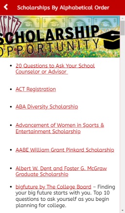 scholarships list